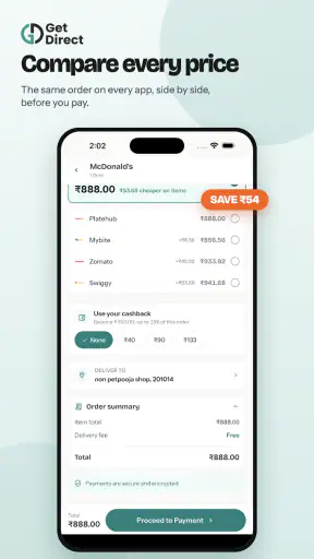 GetDirect: Compare Food Apps screenshot