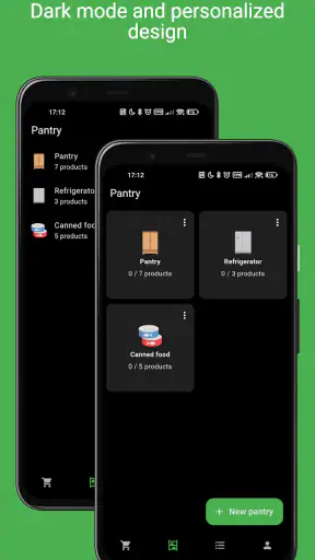 Grocery shared list and pantry screenshot