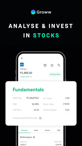 Groww Stocks, Mutual Fund, IPO screenshot