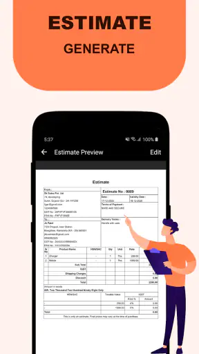 Gst invoice and billing app screenshot