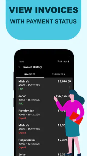 Gst invoice and billing app screenshot