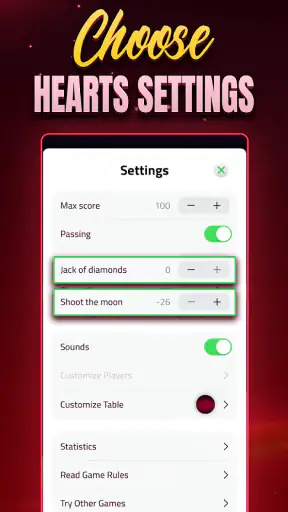 Hearts Single Player - Offline screenshot
