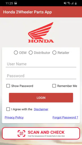 Honda 2 Wheeler Parts App screenshot