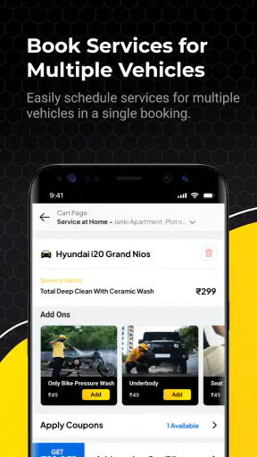 हूरा: कार और बाइक वॉश ऐप screenshot