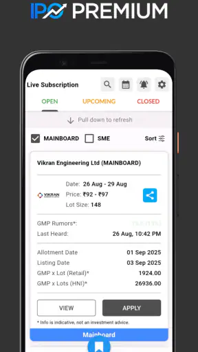 IPO Premium - Apply & Info screenshot