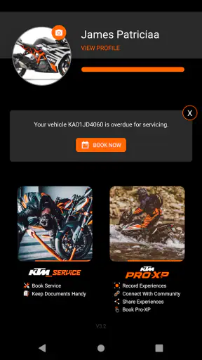 KTM India screenshot