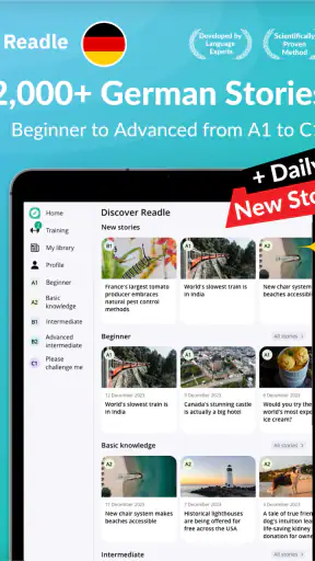 Learn German Daily with Readle screenshot