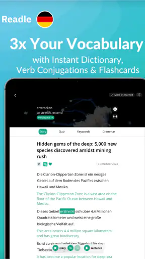 Learn German Daily with Readle screenshot