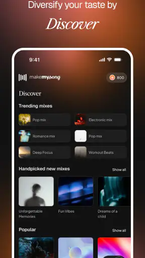 MakeMySong - AI Music & Songs screenshot