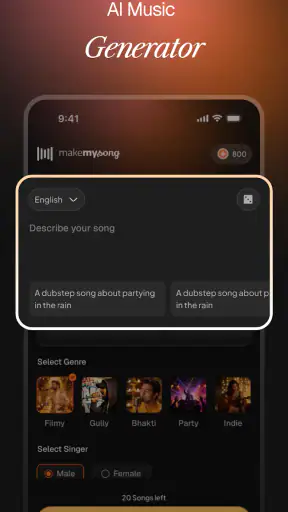 MakeMySong - AI Music & Songs screenshot