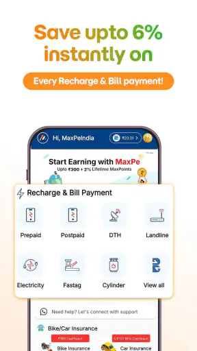 MaxPe: Recharge Cashback App screenshot
