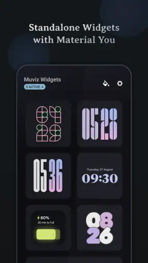 Muviz Widgets: Clock, Music., screenshot