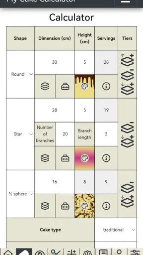 My Cake Calculator screenshot