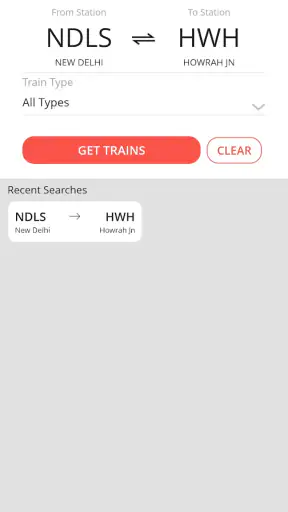 National Train Enquiry System screenshot