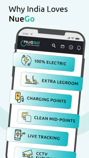 NueGo Bus Ticket Booking App screenshot