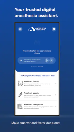 NYSORA Anesthesia Assistant screenshot