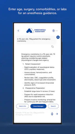 NYSORA Anesthesia Assistant screenshot