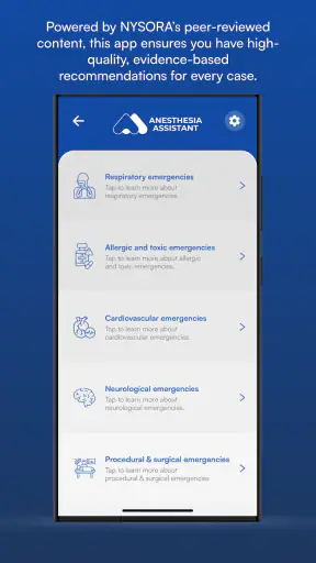 NYSORA Anesthesia Assistant screenshot