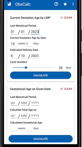 OBS Calc -Pregnancy Calculator screenshot