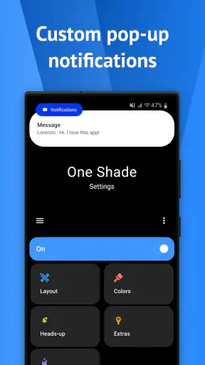 One Shade: Custom Notification screenshot