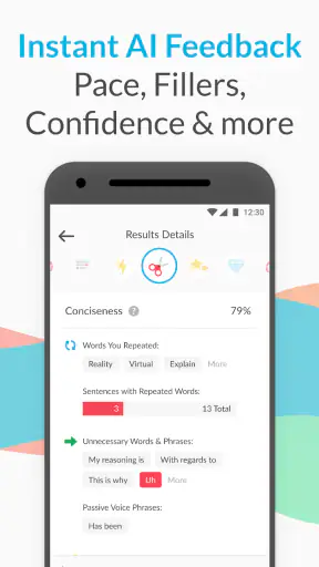Orai for Public Speaking, Pres screenshot