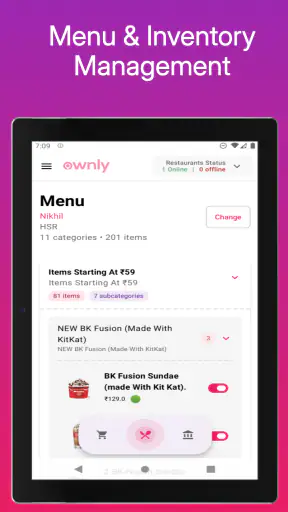 Ownly Restaurant Partner screenshot