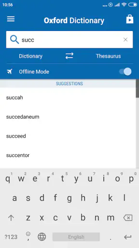Oxford English Dict.&Thesaurus screenshot