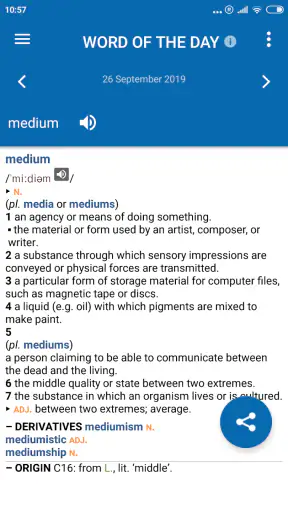 Oxford English Dict.&Thesaurus screenshot