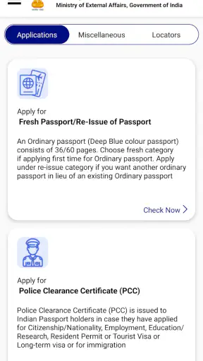 Passport Seva App screenshot