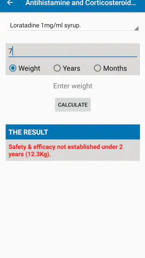 Pediatric Dose Calculator screenshot