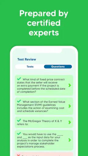PMI PMP Exam Prep Test 2025 screenshot