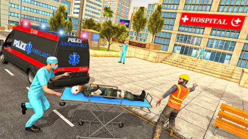 Police Ambulance 3d Game 2023 screenshot