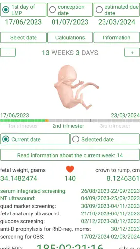 Pregnancy Calculator+Calendar screenshot