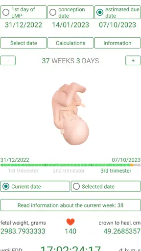 Pregnancy Calculator+Calendar screenshot