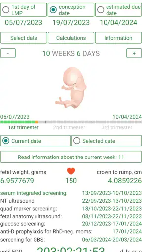 Pregnancy Calculator+Calendar screenshot