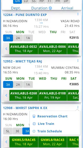 Rail Reservation Chart & PNR screenshot