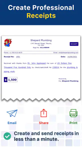 Receipt Maker - Sign & Send screenshot