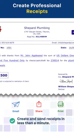 Receipt Maker - Sign & Send screenshot