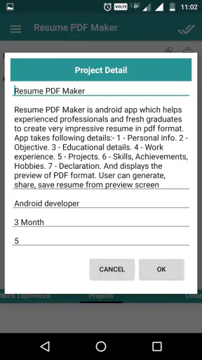 Resume PDF Maker / CV Builder screenshot