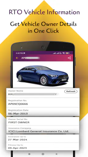 RTO Vehicle Information App screenshot