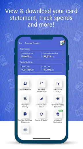 SBI Card: Manage Credit Card screenshot