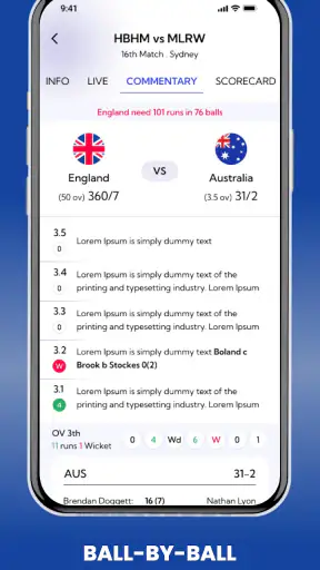 ScoreX - Live Cricket Scores screenshot