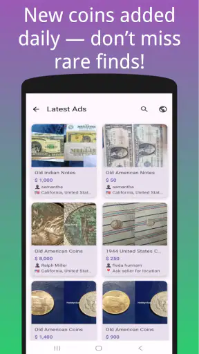 Sell old coins online screenshot
