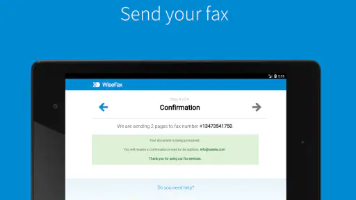 Send fax with WiseFax screenshot