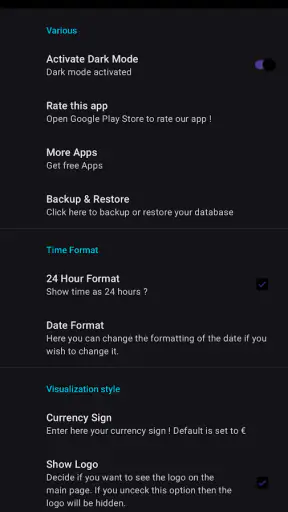 Shopping list app screenshot