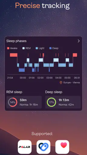 sleep स्लीप ट्रैकर और विश्लेषण screenshot