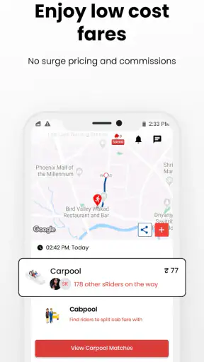 sRide - कारपूल और टैक्सीपूल screenshot