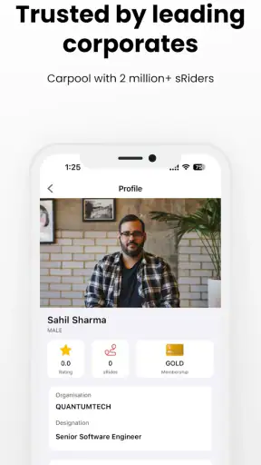 sRide - कारपूल और टैक्सीपूल screenshot