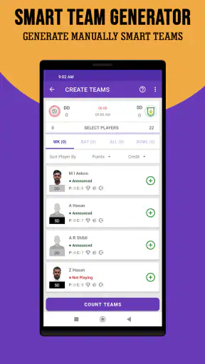 STAR11: Fantasy Team Generator screenshot