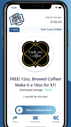 Starving Student Card App screenshot